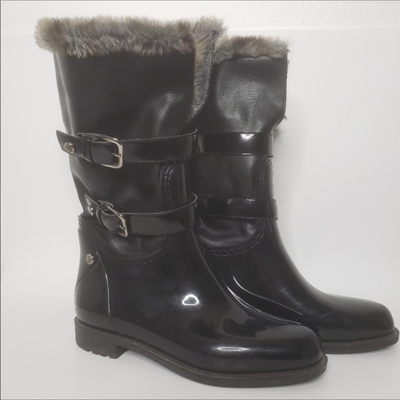 Stuart Weitzman Snowflake Faux Fur Lined Rain Boot - Picture 1 of 2